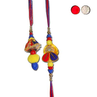 "Zardosi Bhaiya Bhabi Rakhi - BBR-914 A - code -009 - Click here to View more details about this Product